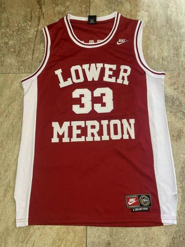 NBA 33 Kobe Bryant Lower Merion authentique Maillot Rouge